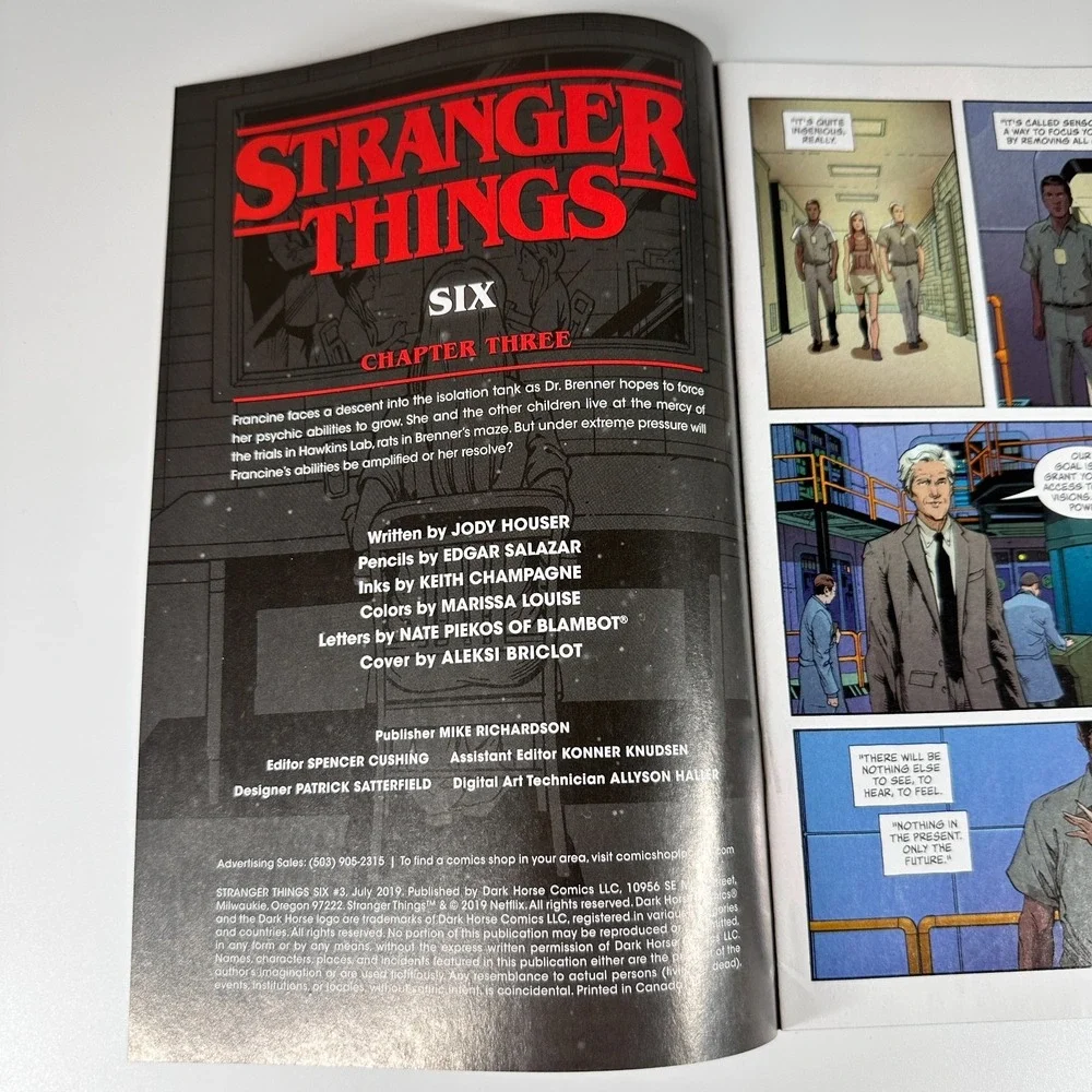 Stranger Things SIX  PREQUEL Comic Books Dark Horse #1 #2 #3 #4  Aleksi Briclot